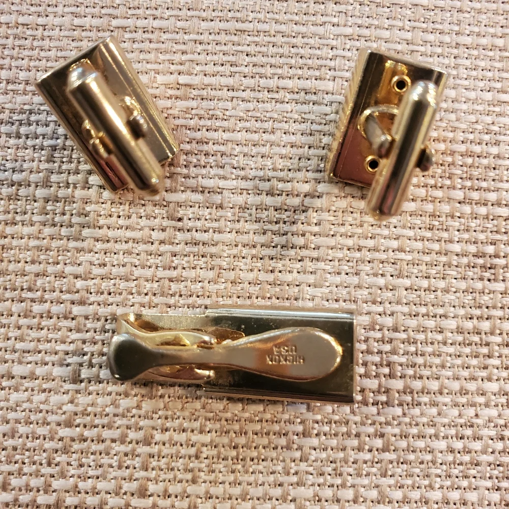 Vintage MCM Hickok gold/silvertone monogrammed 